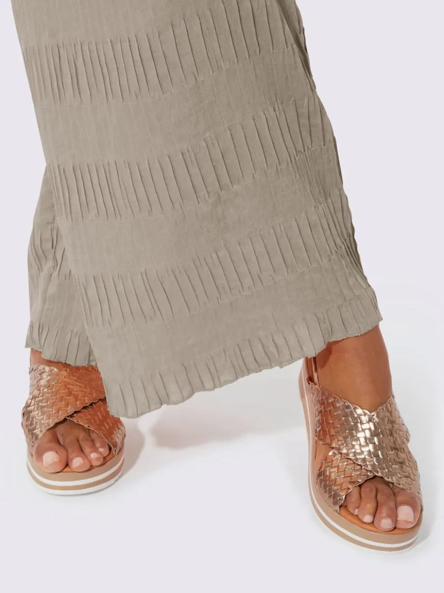 Pantalons à effet froissé avec jambes larges confortables