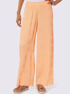 Pantalons à effet froissé avec jambes larges confortables