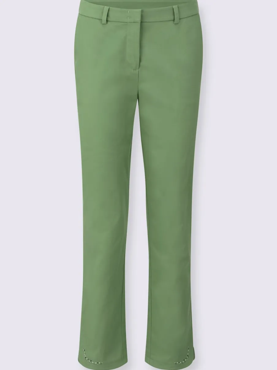 Pantalons en coton avec détails brillants et poches raffinées