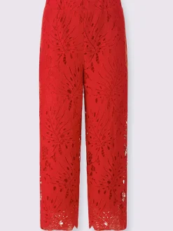 Pantalons en dentelle avec ceinture élastique et larges jambes