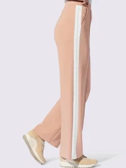 Pantalons en jersey confortables avec rayures et pierres brillantes