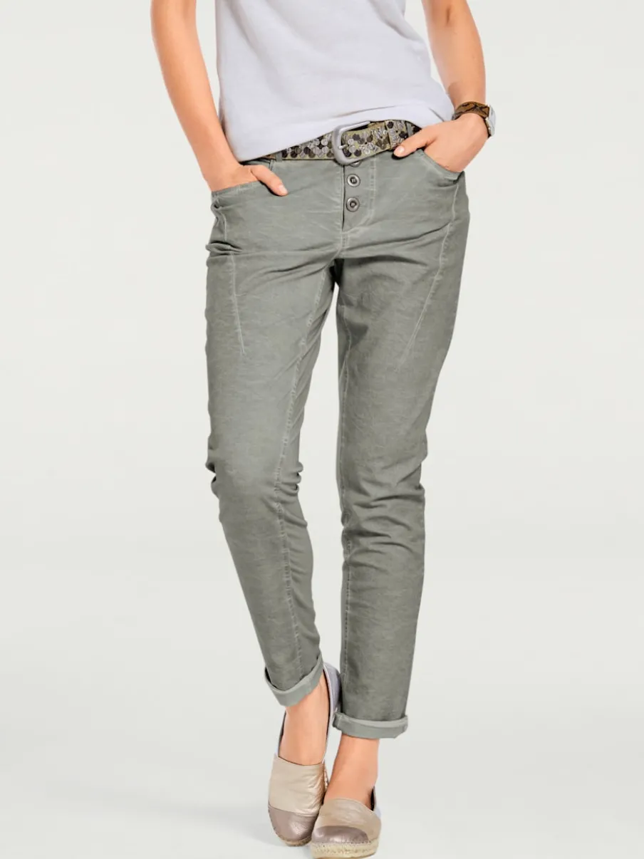 Pantalons en jersey coupe carotte avec poches fendues