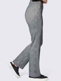 Pantalons en jersey à motif à carreaux avec poches