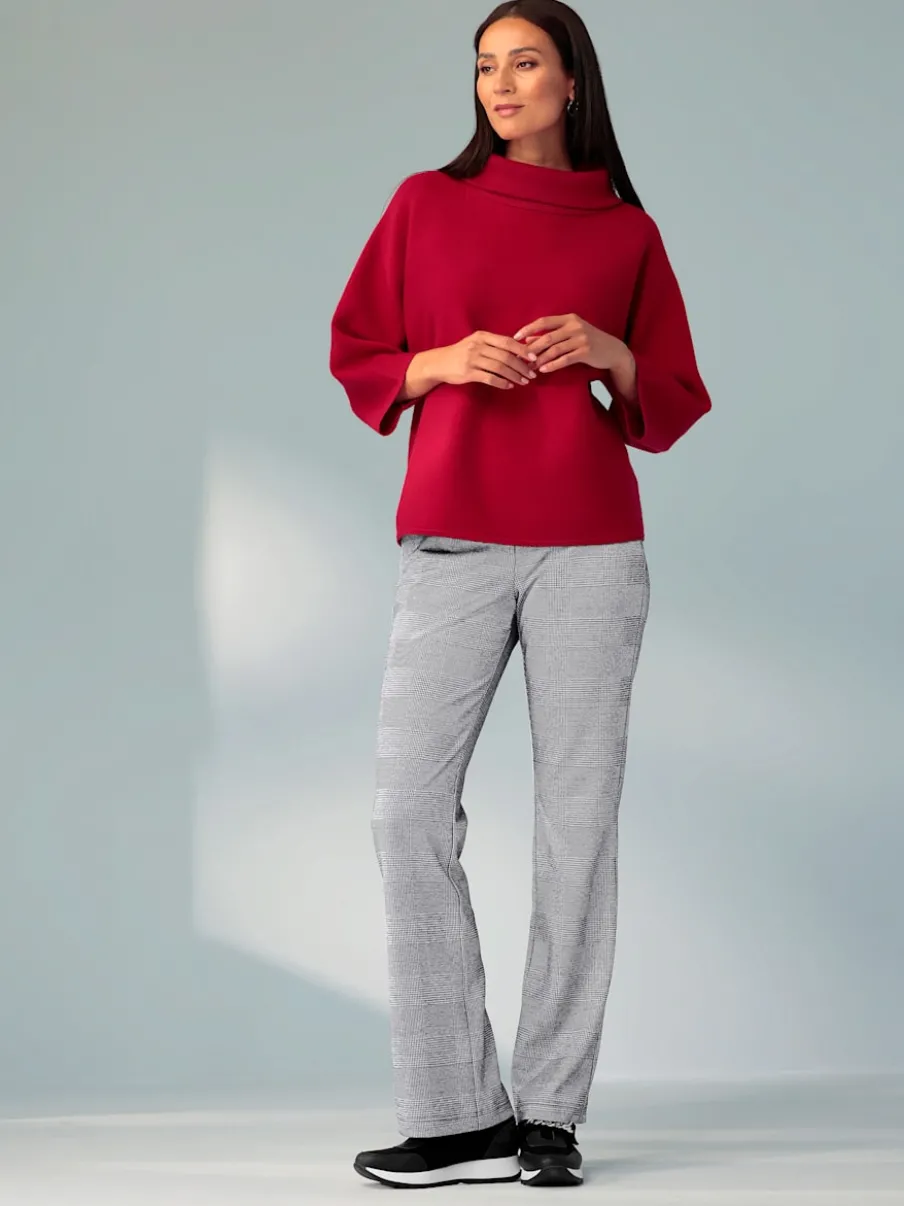 Pantalons en jersey à motif à carreaux avec poches