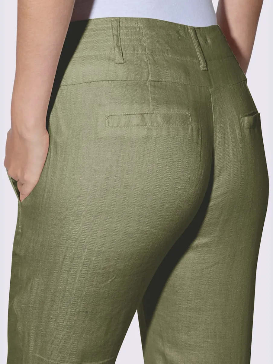Pantalons en lin confortables avec poches fendues raffinées