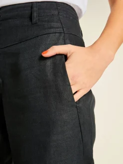 Pantalons en lin confortables avec poches fendues raffinées