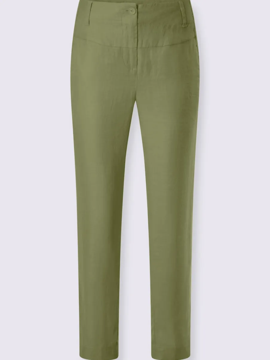 Pantalons en lin confortables avec poches fendues raffinées