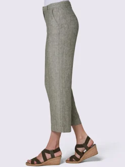 Pantalons en lin à coupe jupe-culotte avec poches