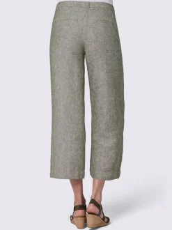 Pantalons en lin à coupe jupe-culotte avec poches