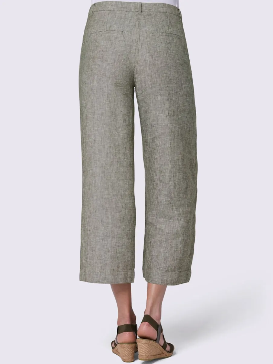 Pantalons en lin à coupe jupe-culotte avec poches