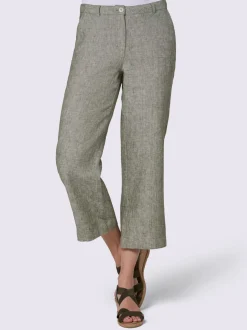 Pantalons en lin à coupe jupe-culotte avec poches