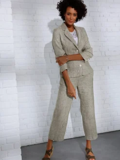 Pantalons en lin à coupe jupe-culotte avec poches