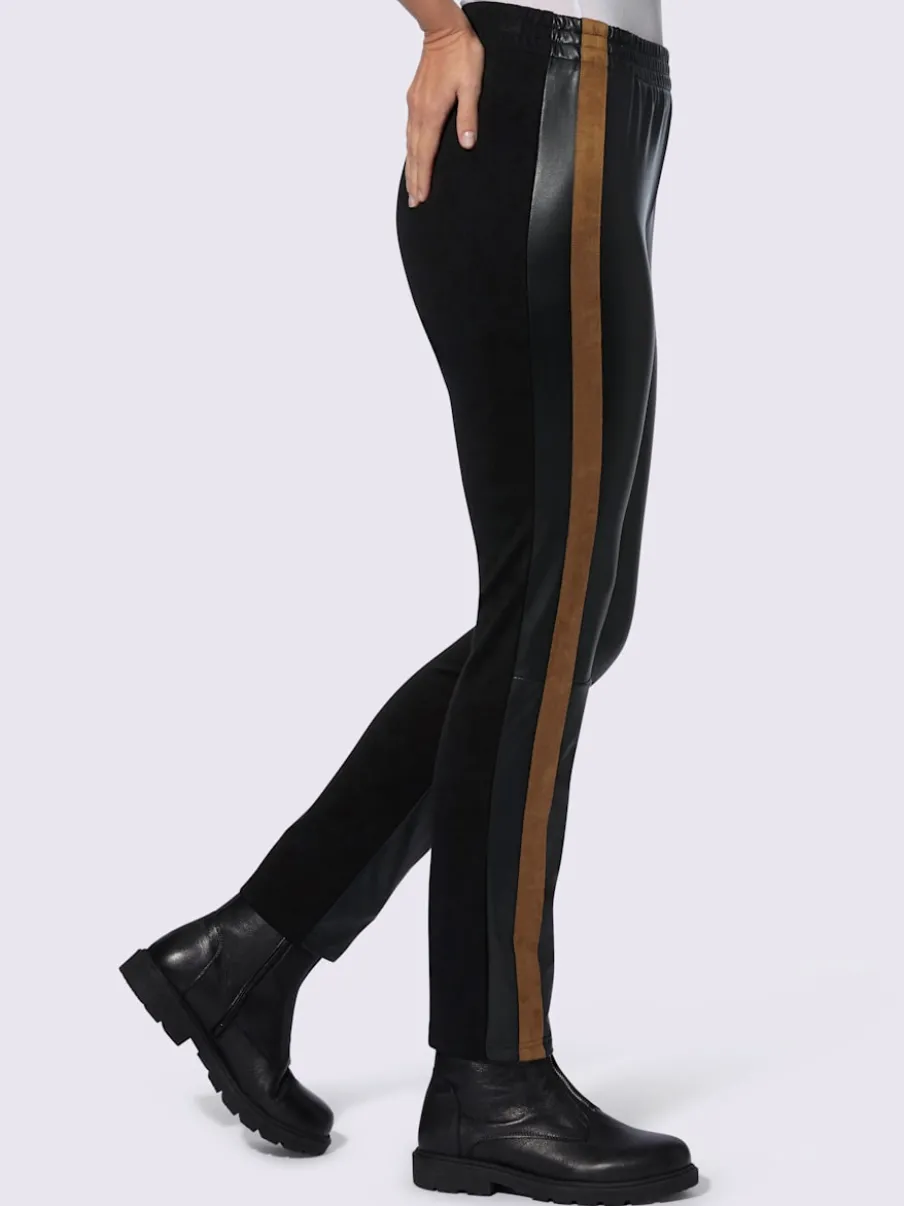 Pantalons en synthétique avec empiècements latéraux souples