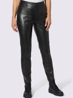 Pantalons en synthétique avec ceinture élastique ajustée