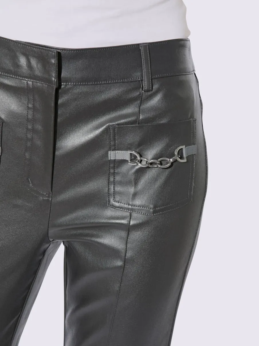 Pantalons en synthétique doux avec poches et nervures