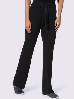 Pantalons en tricot doux avec ceinture élastique côtelée