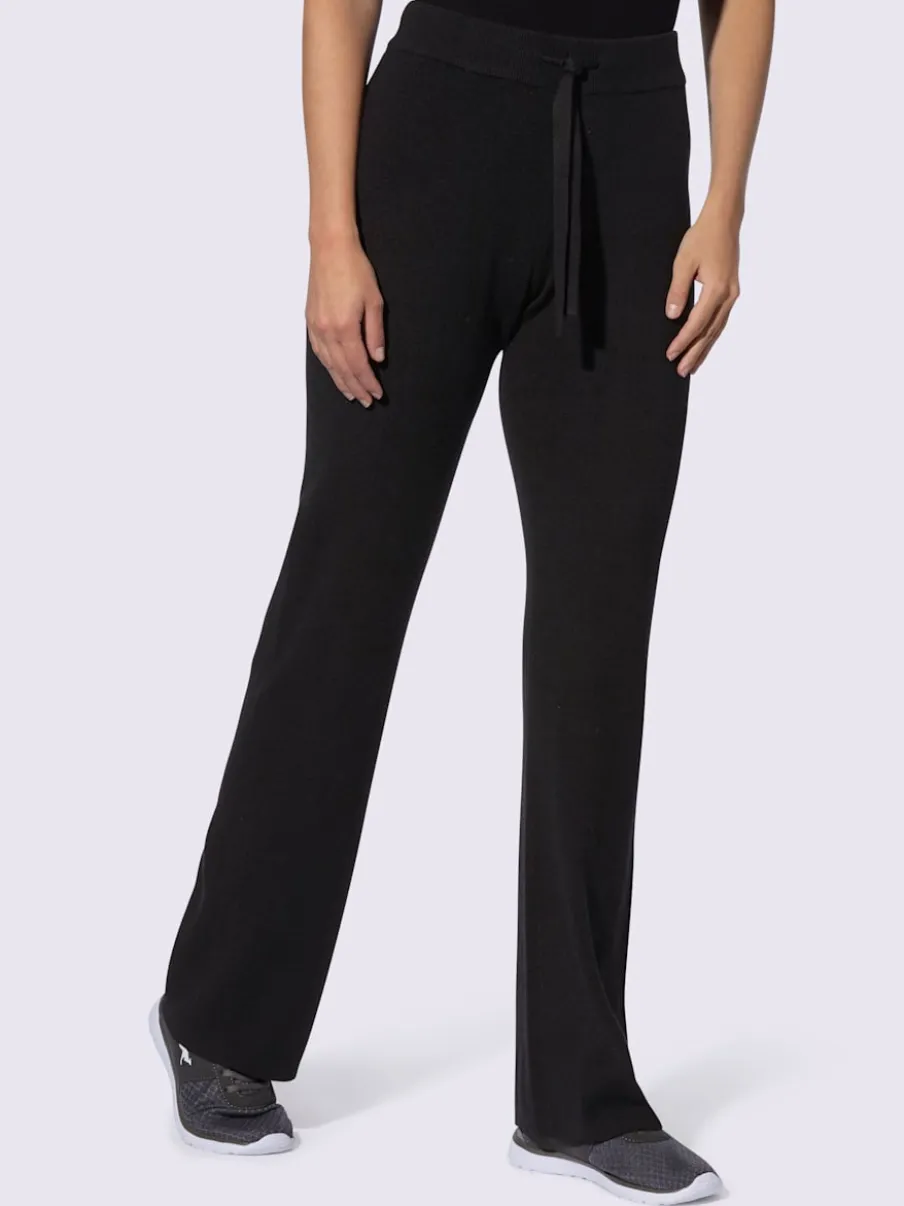Pantalons en tricot doux avec ceinture élastique côtelée