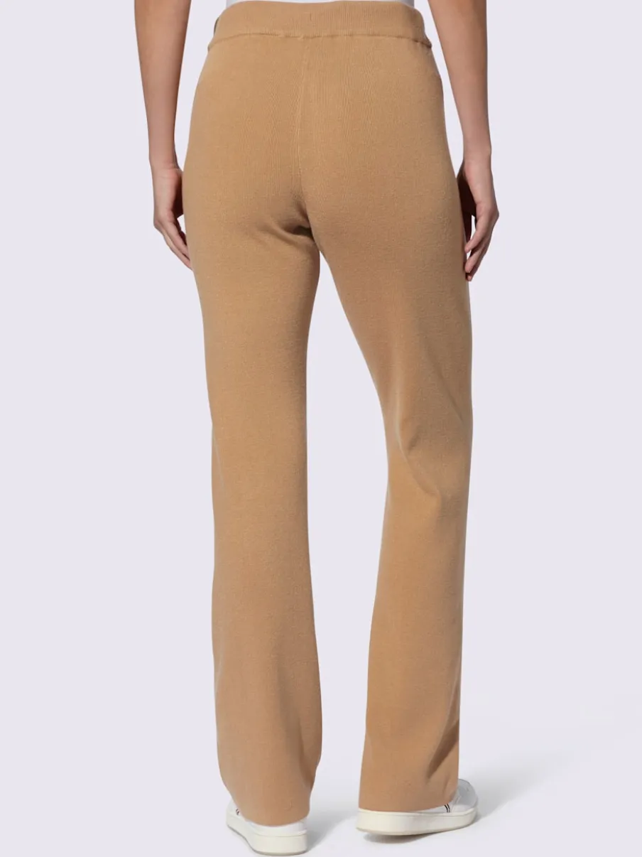 Pantalons en tricot doux avec ceinture élastique côtelée