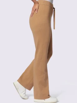 Pantalons en tricot doux avec ceinture élastique côtelée