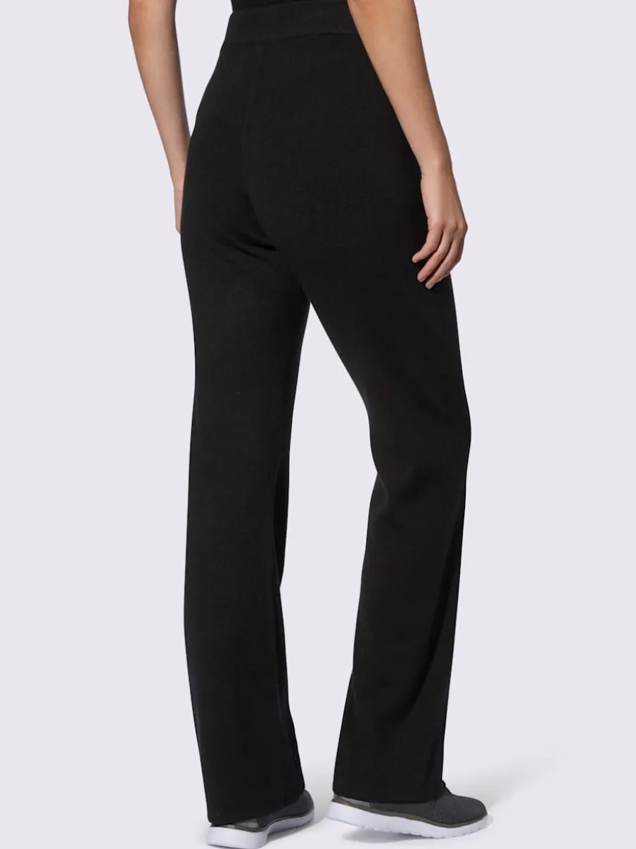 Pantalons en tricot doux avec ceinture élastique côtelée
