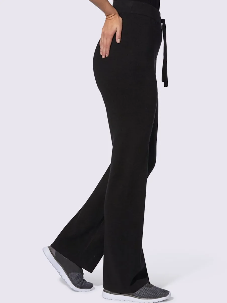 Pantalons en tricot doux avec ceinture élastique côtelée