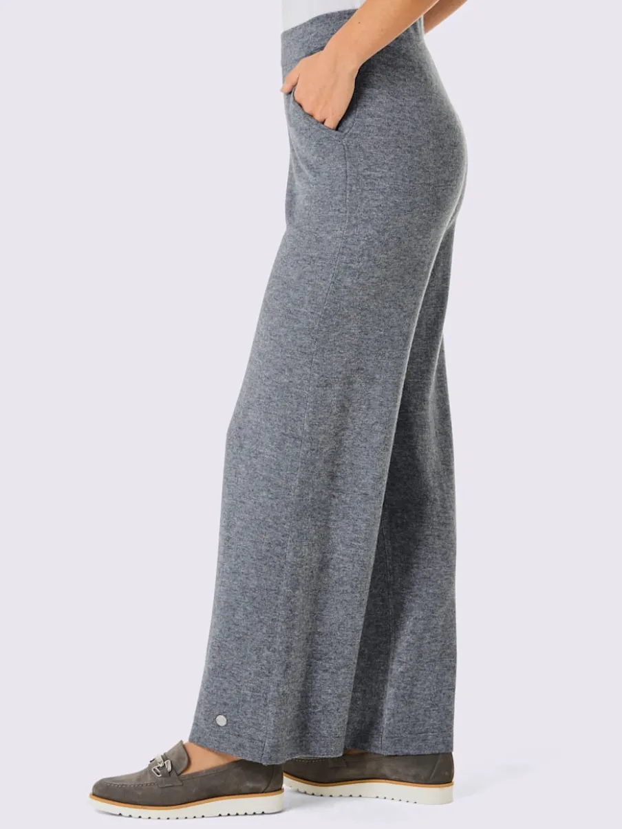 Pantalons en tricot doux coupe large et ceinture élastique
