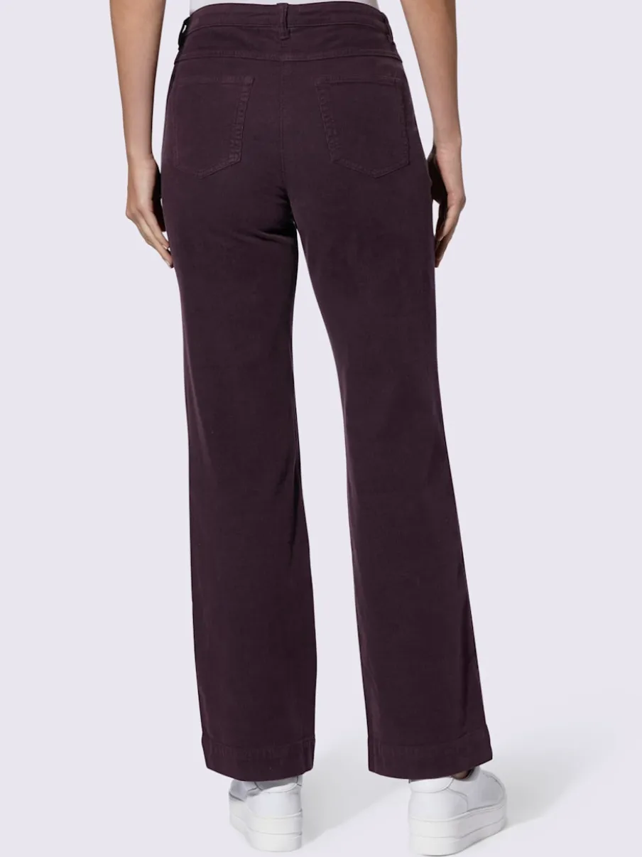 Pantalons en velours côtelé confortables à coupe large