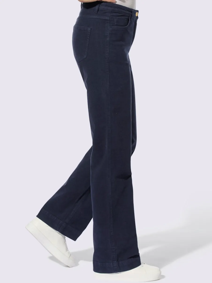 Pantalons en velours côtelé confortables à coupe large