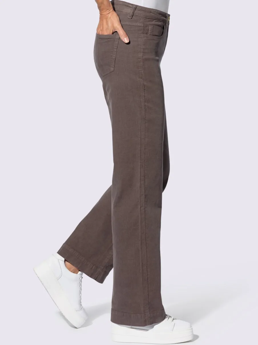 Pantalons en velours côtelé confortables à coupe large