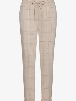 Pantalons extensibles avec ceinture coulissée et motifs à carreaux