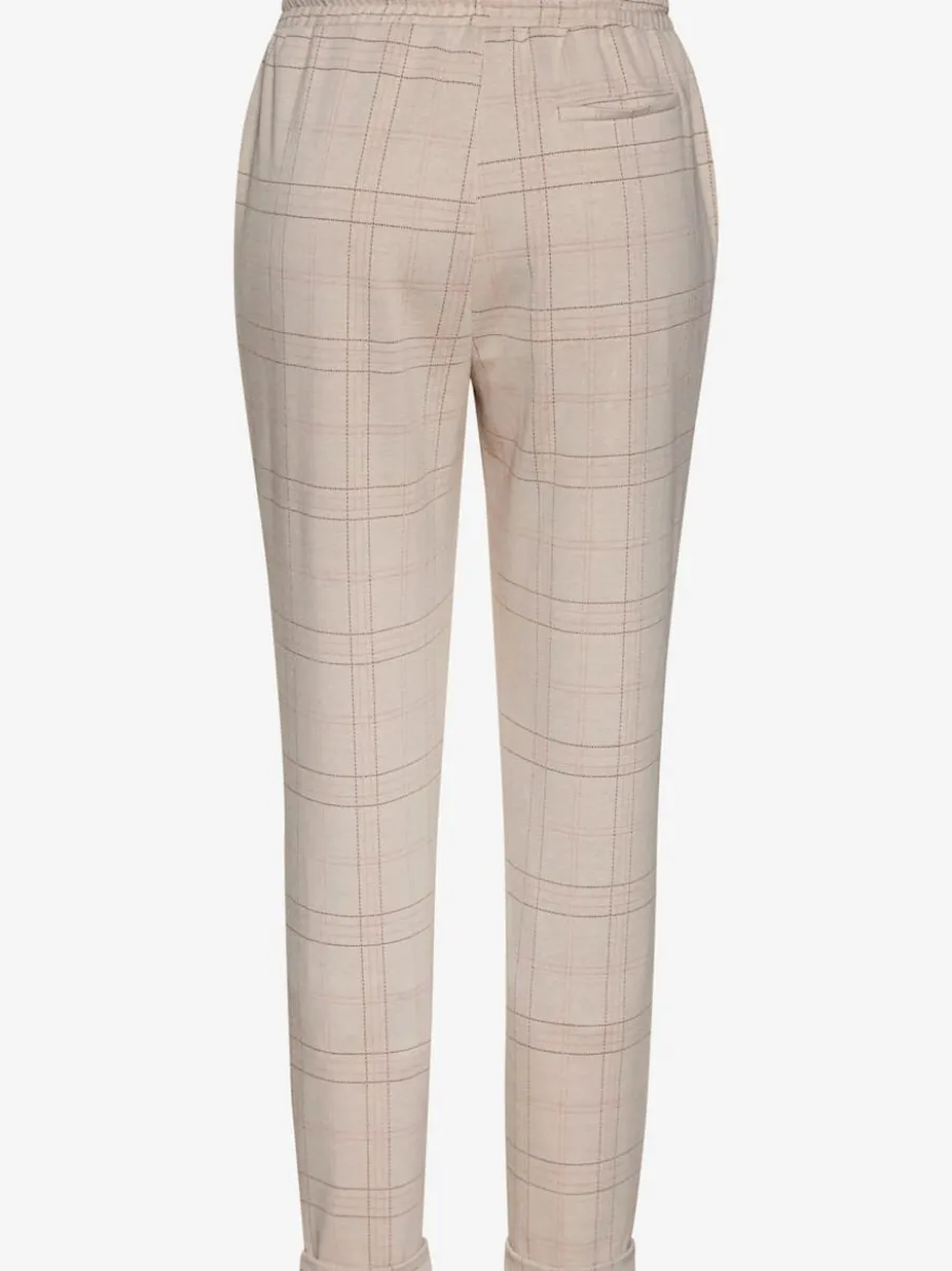 Pantalons extensibles avec ceinture coulissée et motifs à carreaux