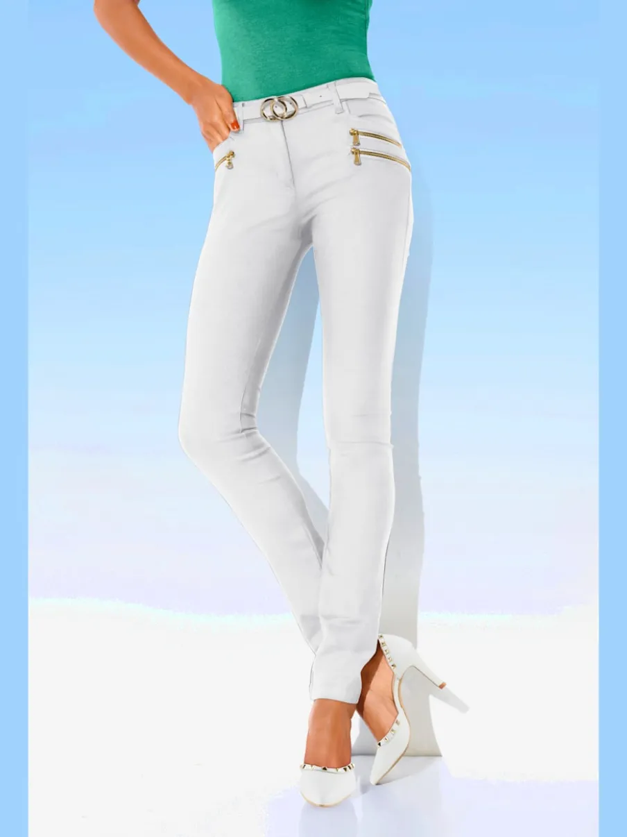 Pantalons extensibles avec coutures push-up et poches intégrées