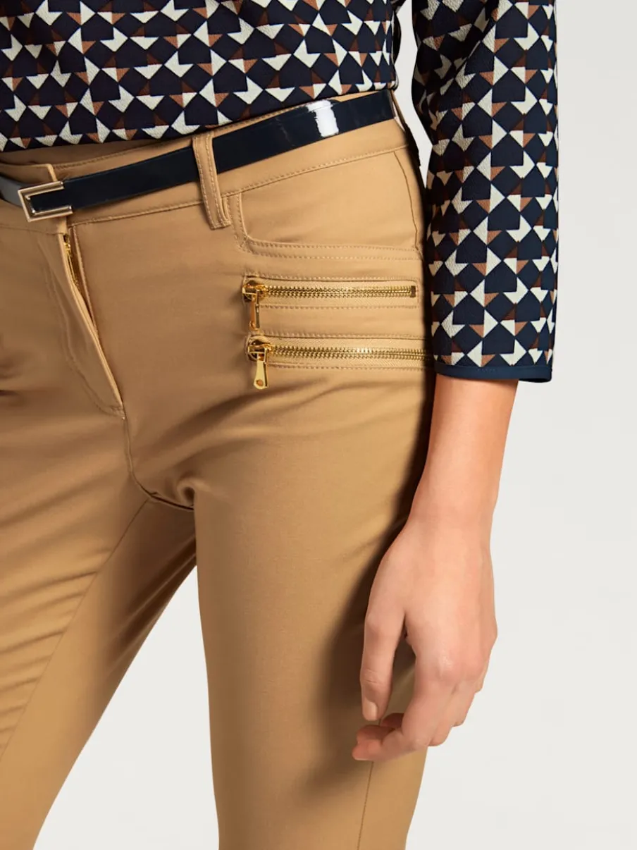 Pantalons extensibles avec coutures push-up et poches intégrées