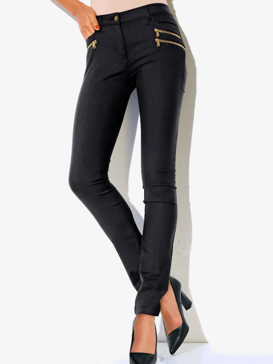 Pantalons extensibles avec coutures push-up et poches intégrées