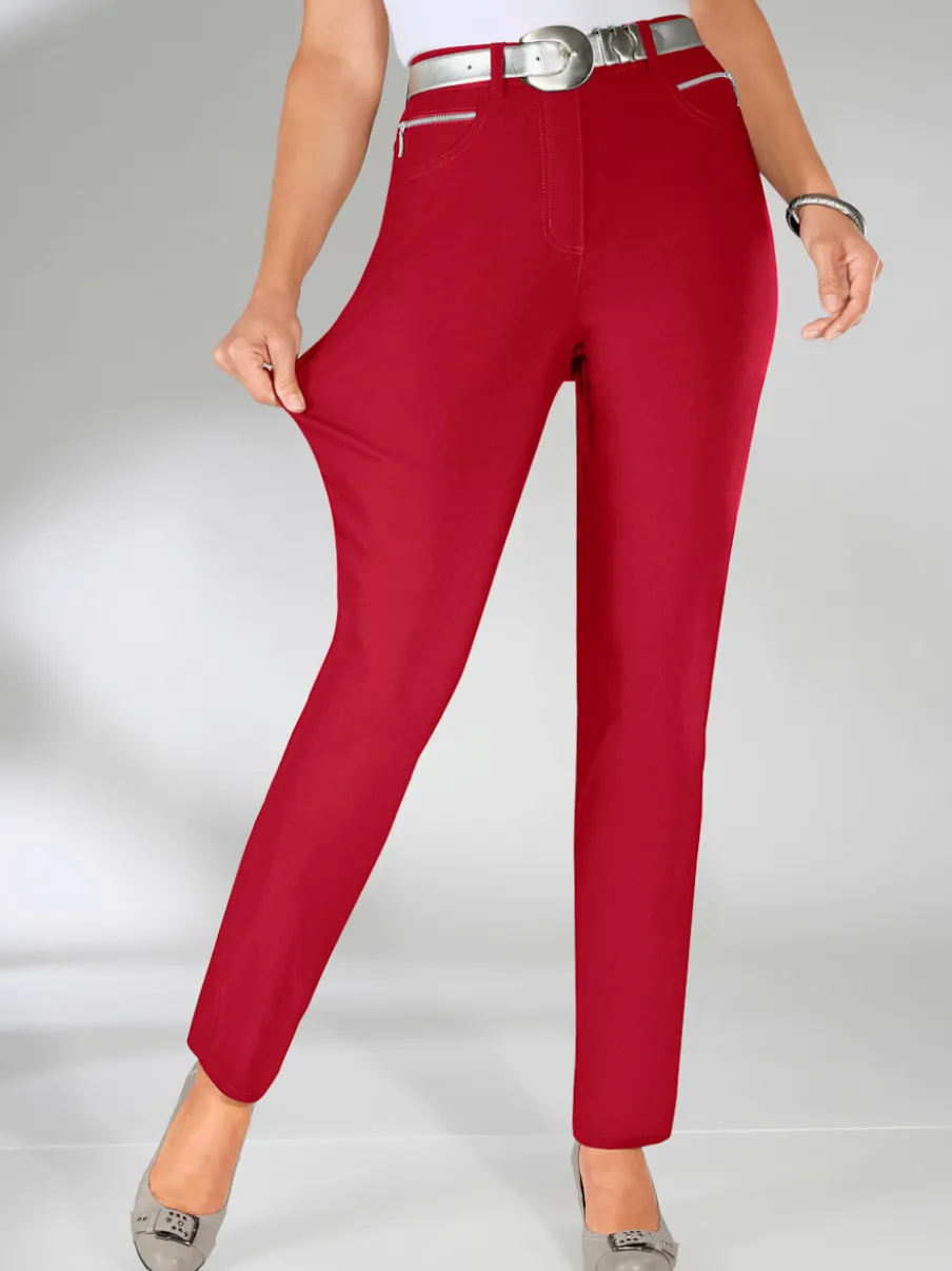 Pantalons extensibles avec poches zippées et passants