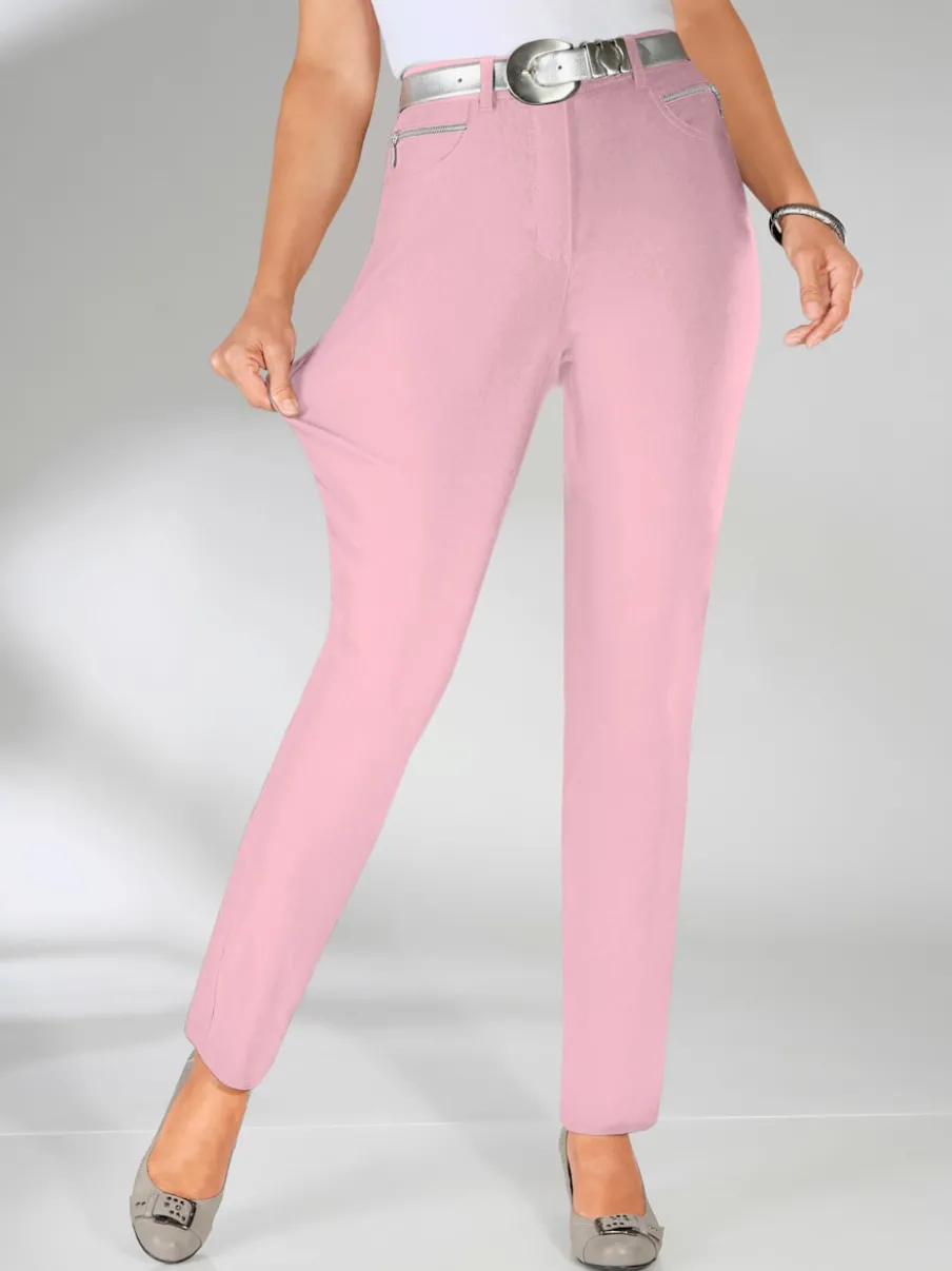 Pantalons extensibles avec poches zippées et passants