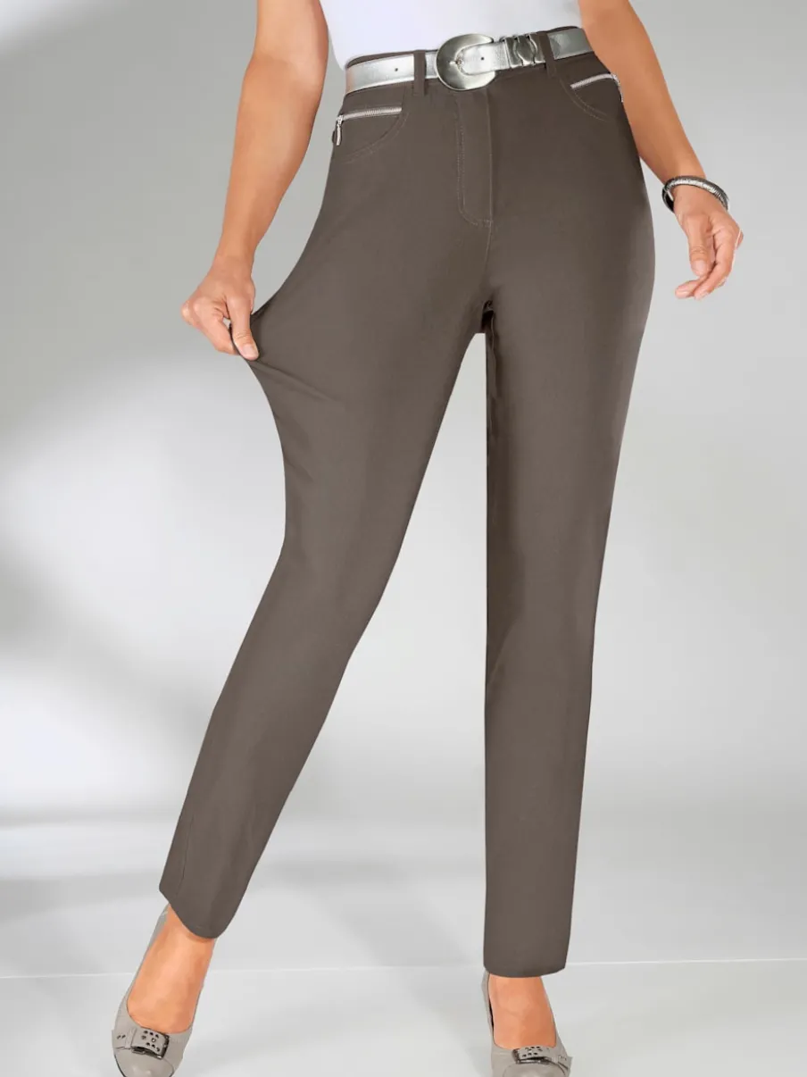 Pantalons extensibles avec poches zippées et passants
