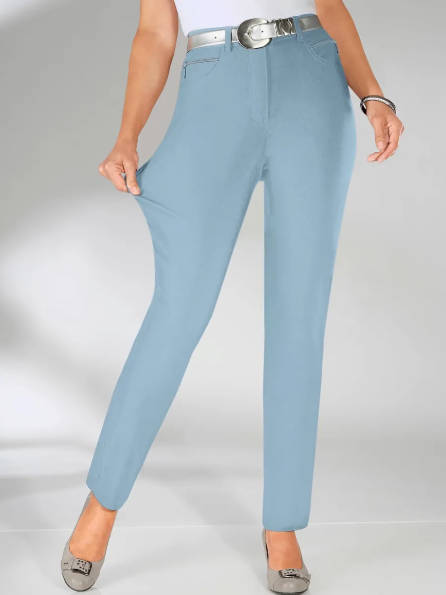 Pantalons extensibles avec poches zippées et passants