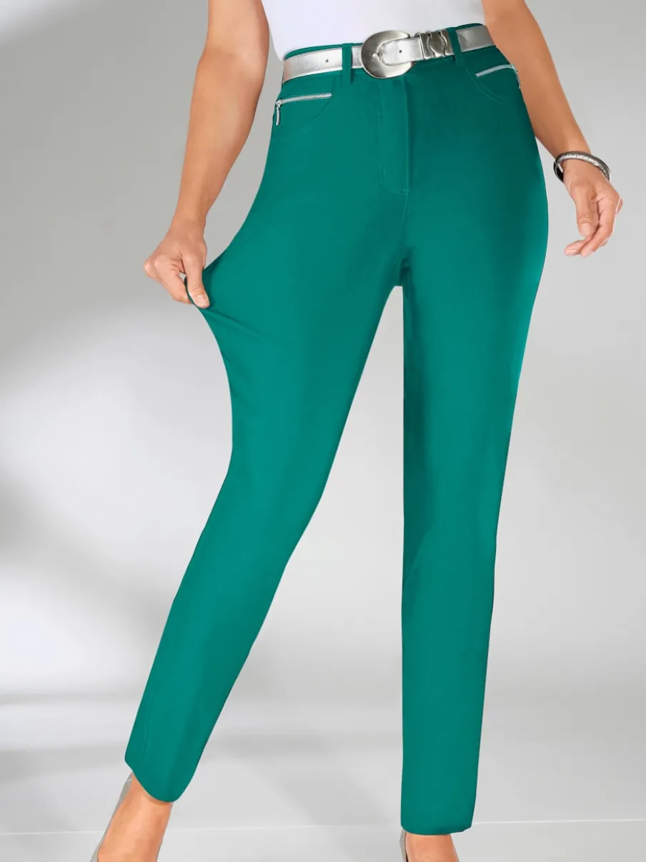 Pantalons extensibles avec poches zippées et passants