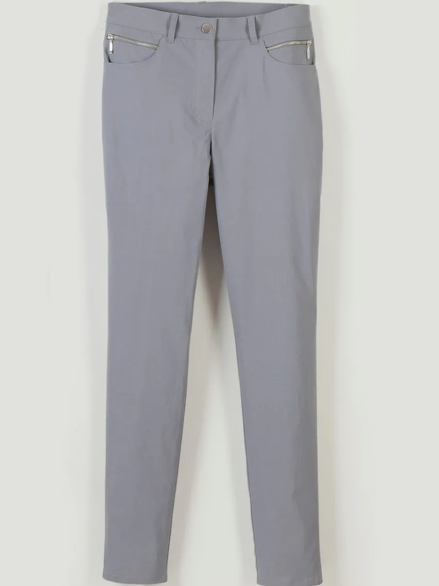 Pantalons extensibles avec poches zippées et passants