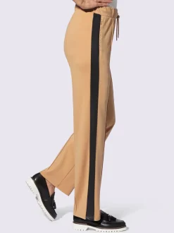 Pantalons fluides avec ceinture élastique et poches zippées