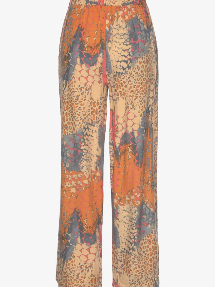 Pantalons fluides avec motifs et ceinture à nouer