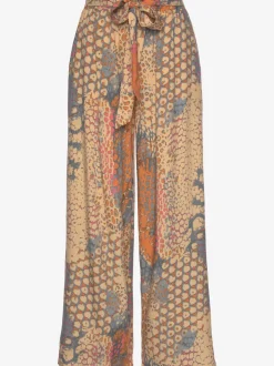 Pantalons fluides avec motifs et ceinture à nouer