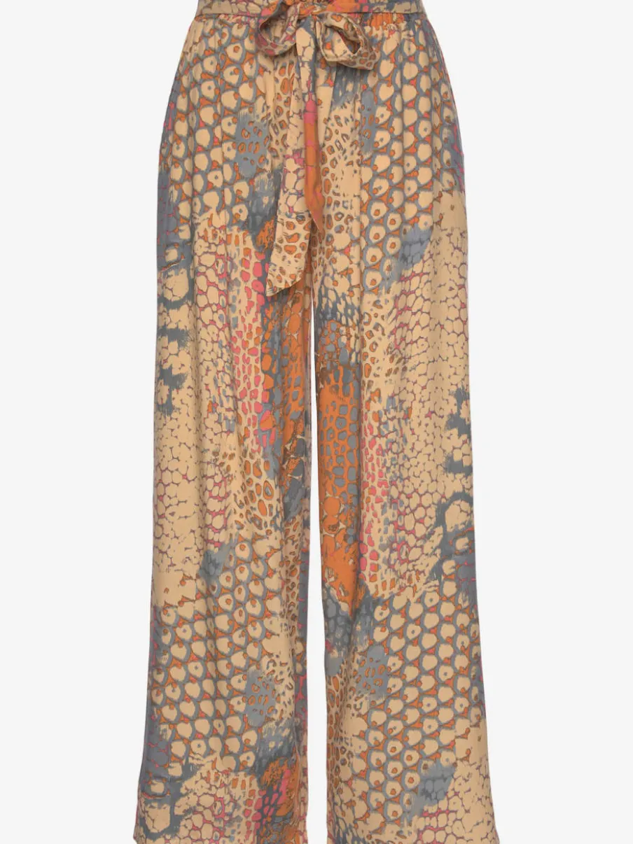 Pantalons fluides avec motifs et ceinture à nouer