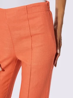 Pantalons fluides à jambes larges en mélange de lin