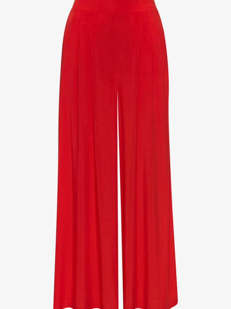 Pantalons fluides à poches latérales et taille élastiquée
