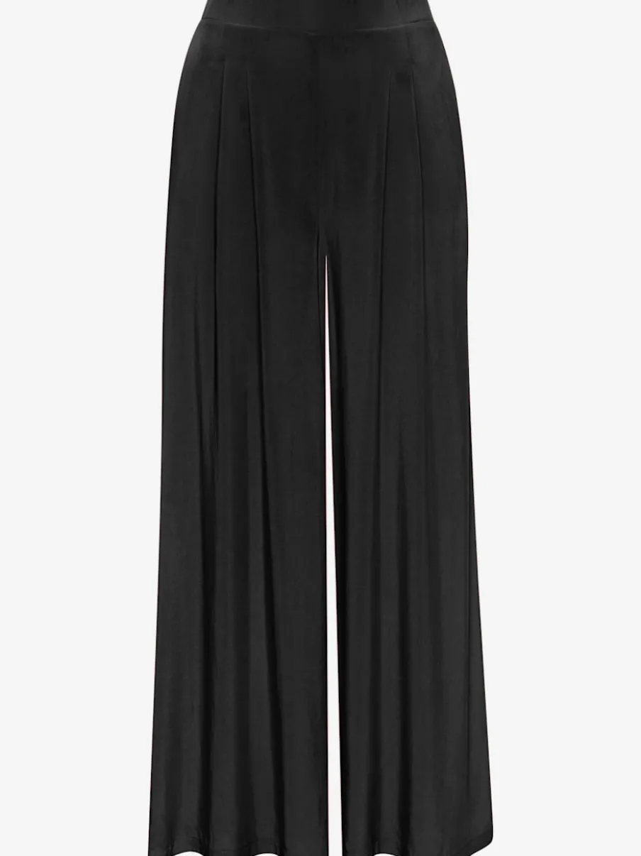 Pantalons fluides à poches latérales et taille élastiquée