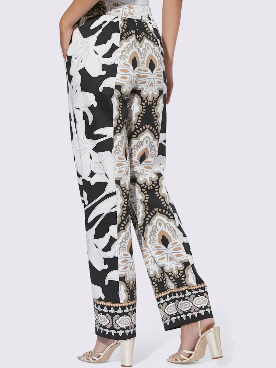 Pantalons imprimés avec bordures et poches latérales