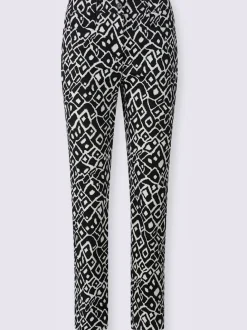 Pantalons imprimés en coton avec fausses poches arrière