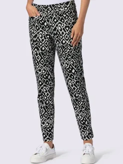 Pantalons imprimés en coton avec fausses poches arrière